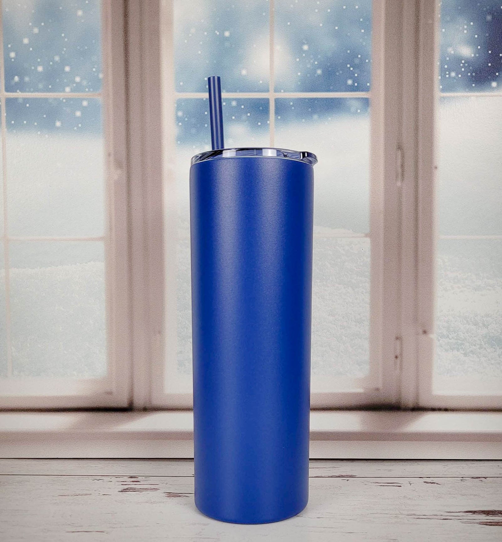 Engraved 20oz Skinny Tumbler Nautical Blue by Sunny Box