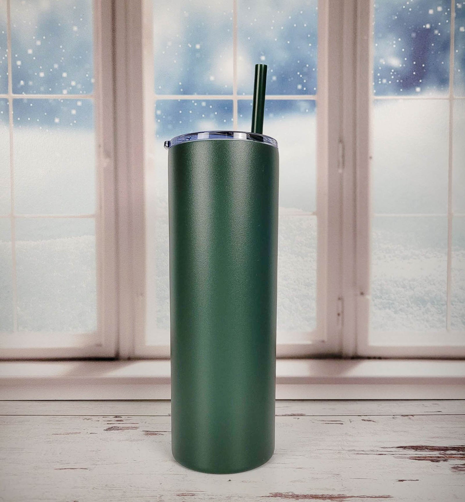 Personalized Engraved 20oz Skinny Tumbler Pine Green by Sunny Box