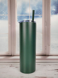 Engraved 20oz Skinny Tumbler Pine Green by Sunny Box