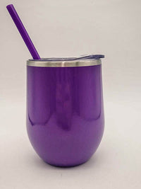 Tis the Season to Wine Engraved 12oz Wine Tumbler Purple by Sunny Box