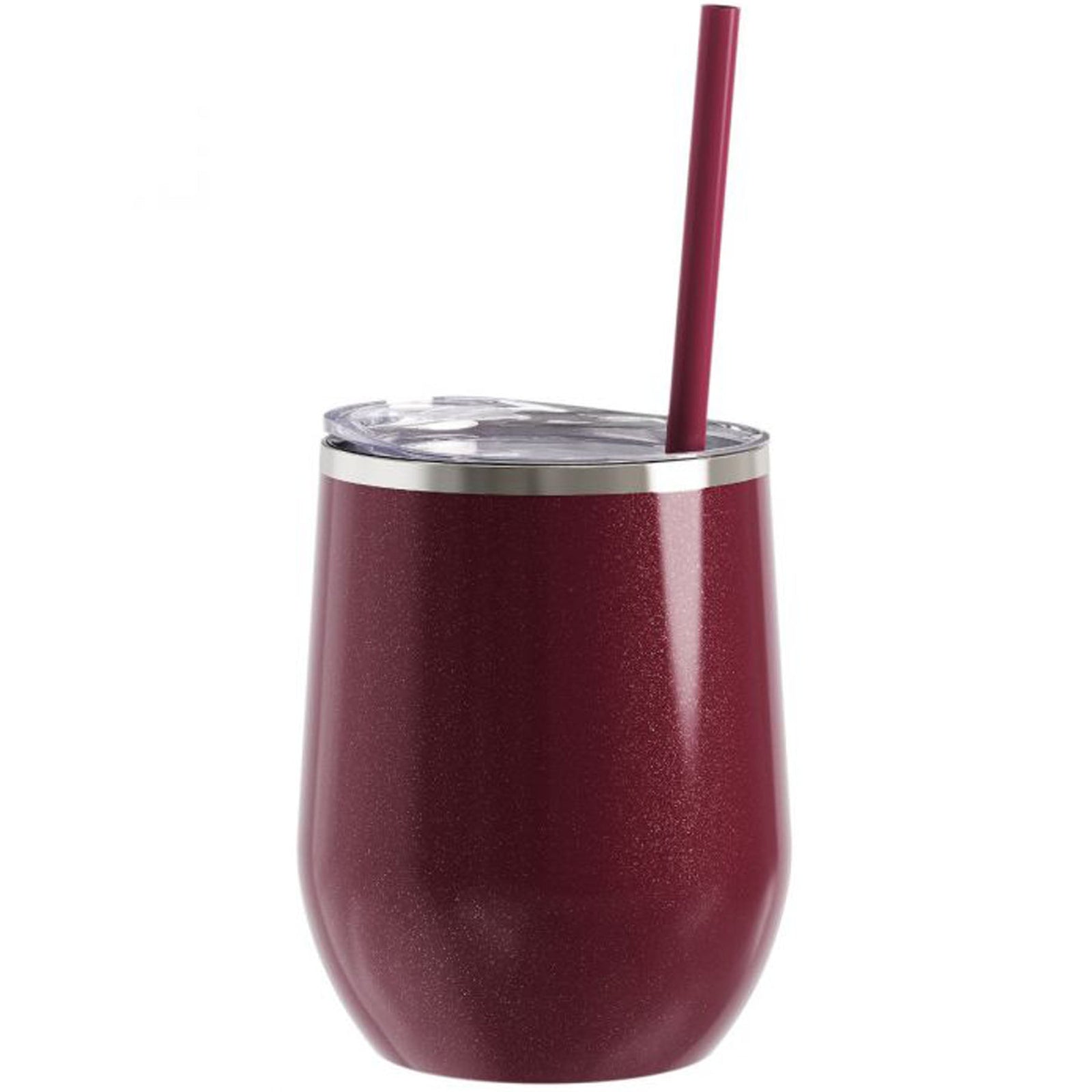 I Just Want to Drink Wine and Watch Christmas Movies Engraved 12oz Wine Tumbler Rosewood Glitter by Sunny Box