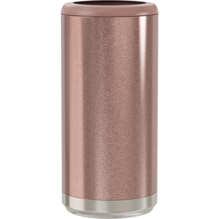 Personalized Engraved Skinny Can Cooler Maars Rose Gold Glitter - Sunny Box