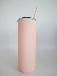 Engraved 20oz Skinny Tumbler Soft Matte Blush Pink by Sunny Box