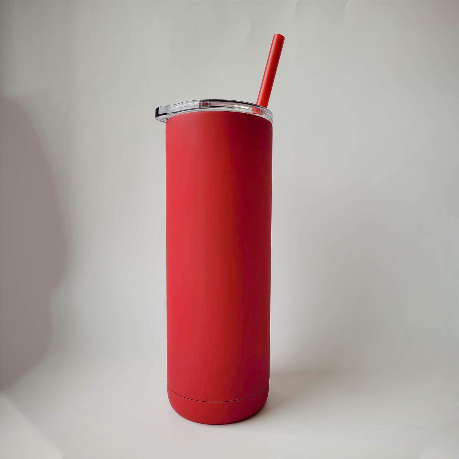 Engraved 20oz Skinny Tumbler Soft Matte Red by Sunny Box