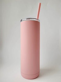 Engraved 20oz Skinny Tumbler Soft Matte Rose Pink by Sunny Box