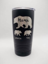 Mama Bear Engraved 20oz Black Polar Camel Tumbler - Sunny Box
