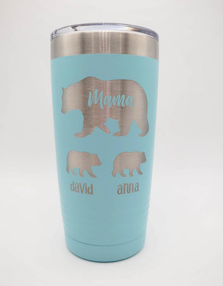 Mama Bear Engraved 20oz Light Blue Polar Camel Tumbler - Sunny Box