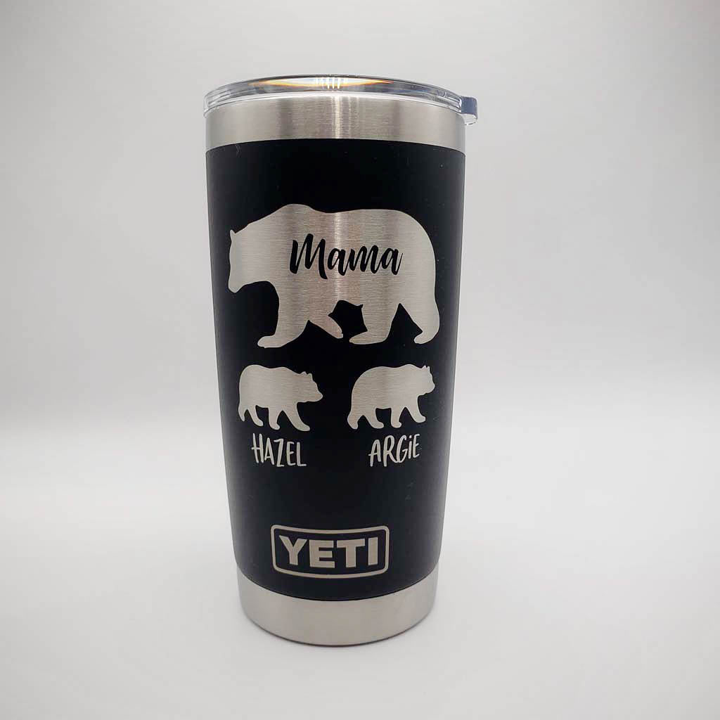 Mama Bear with Cubs Engraved YETI Tumbler