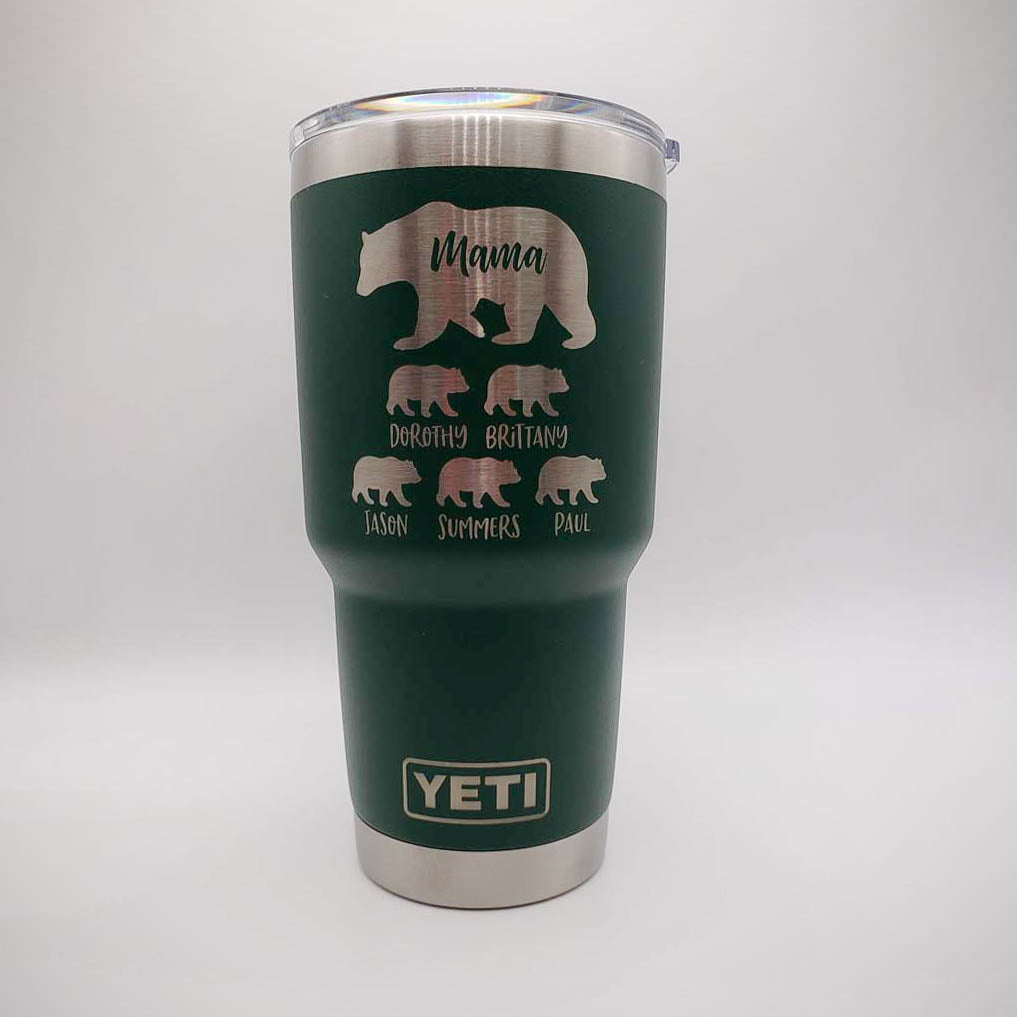 Mama Bear with Cubs Engraved YETI Tumbler