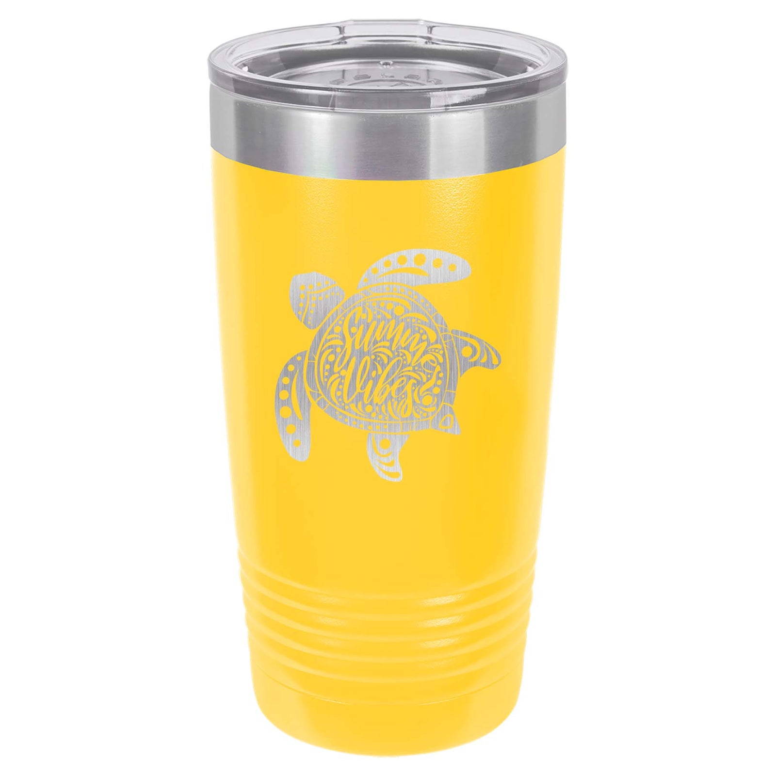 Mandala Sea Turtle Summer Vibes Engraved Polar Camel 20oz Yellow Tumbler - Sunny Box