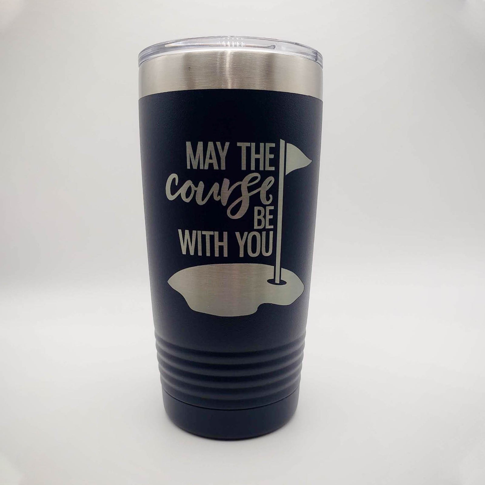 May the Course be With You - Golf Engraved 20oz Navy Polar Camel Tumbler - Sunny Box