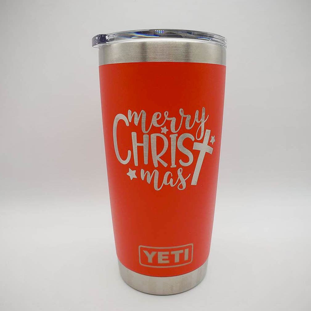 Merry Christmas Cross - Christmas Engraved YETI Tumbler