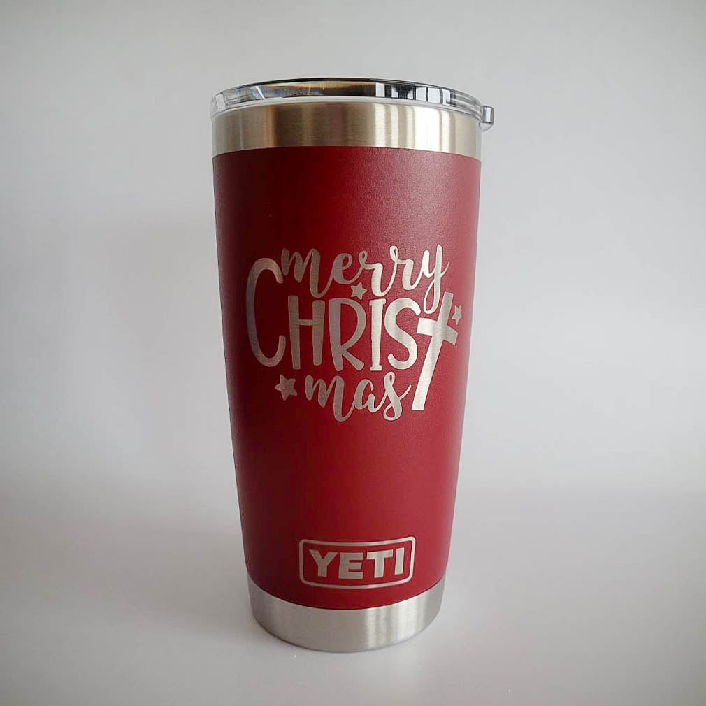 Merry Christmas Cross - Christmas Engraved YETI Tumbler