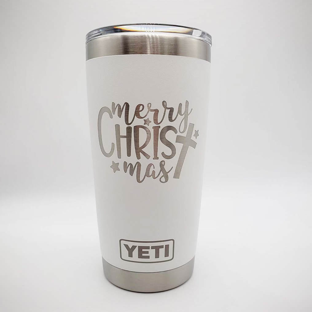 Merry Christmas Cross - Christmas Engraved YETI Tumbler