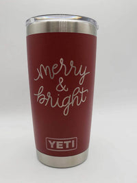 Merry & Bright - Christmas Engraved YETI Tumbler