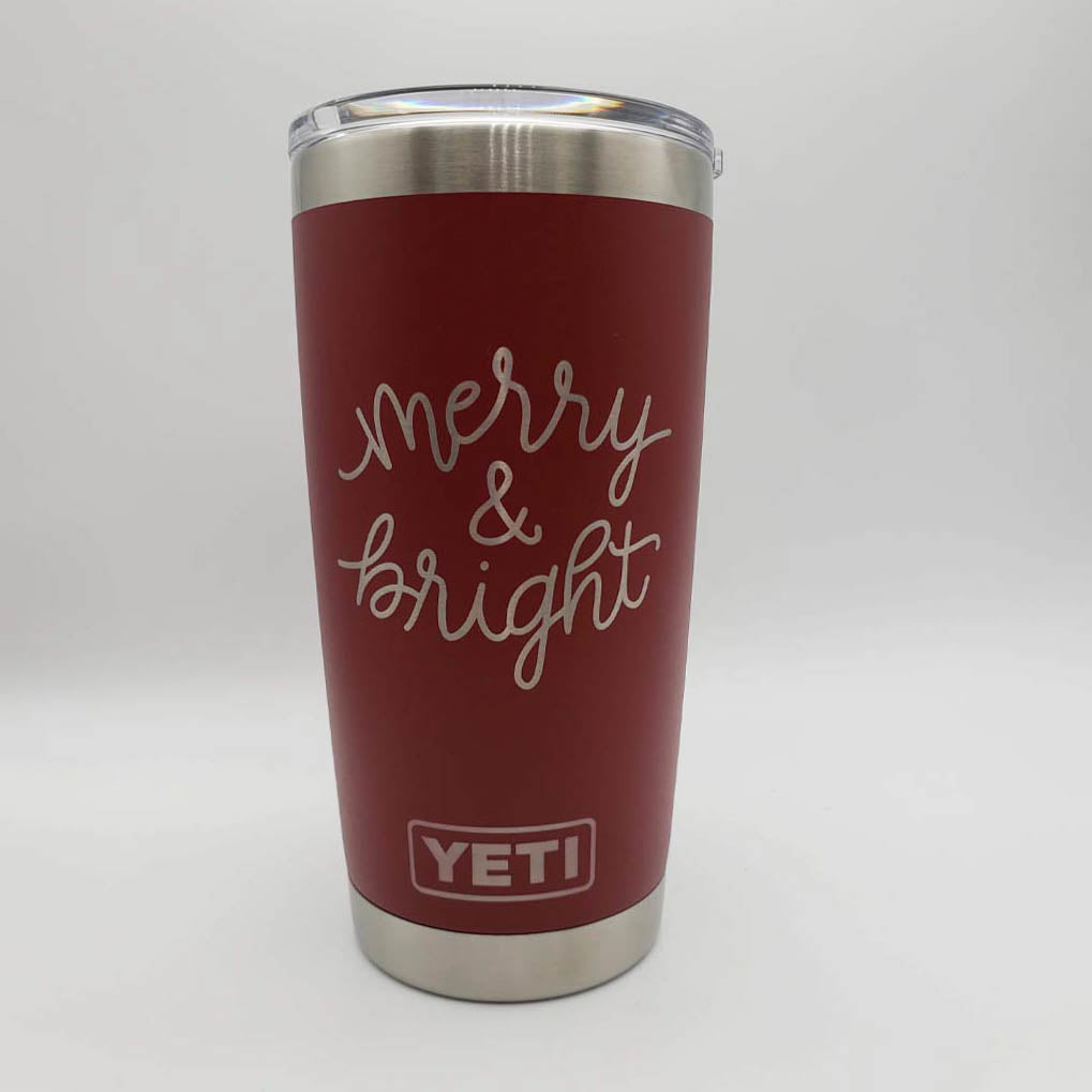 Merry & Bright - Christmas Engraved YETI Tumbler