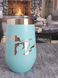 Michigan Unsalted Engraved 16oz Teal Polar Camel Wine Tumbler Sunny Box