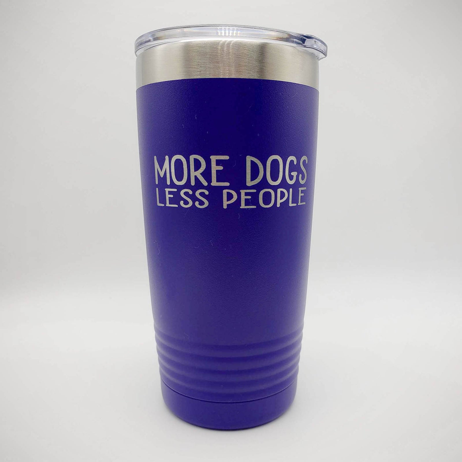 More Dogs Less People - Engraved 20oz Purple Polar Camel Tumbler - Sunny Box