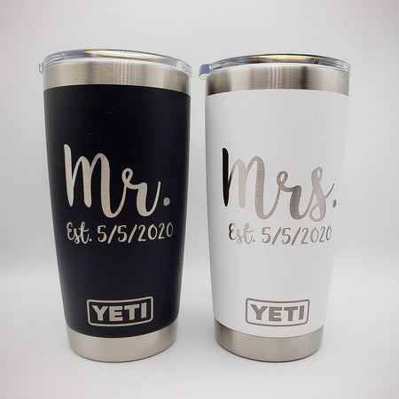 Mr & Mrs Yeti Tumbler Custom Yeti Tumbler Set of 2 -   Custom yeti  tumblers, Personalized yeti tumblers, Yeti tumbler