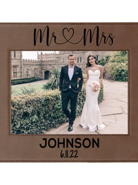 Mr & Mrs - Wedding Leatherette Picture Frame