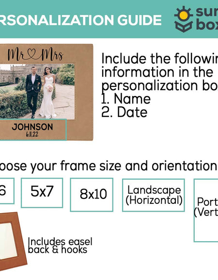Mr & Mrs - Wedding Leatherette Picture Frame