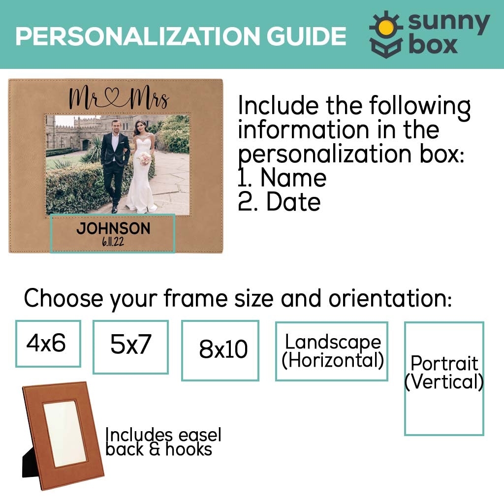 Mr & Mrs - Wedding Leatherette Picture Frame