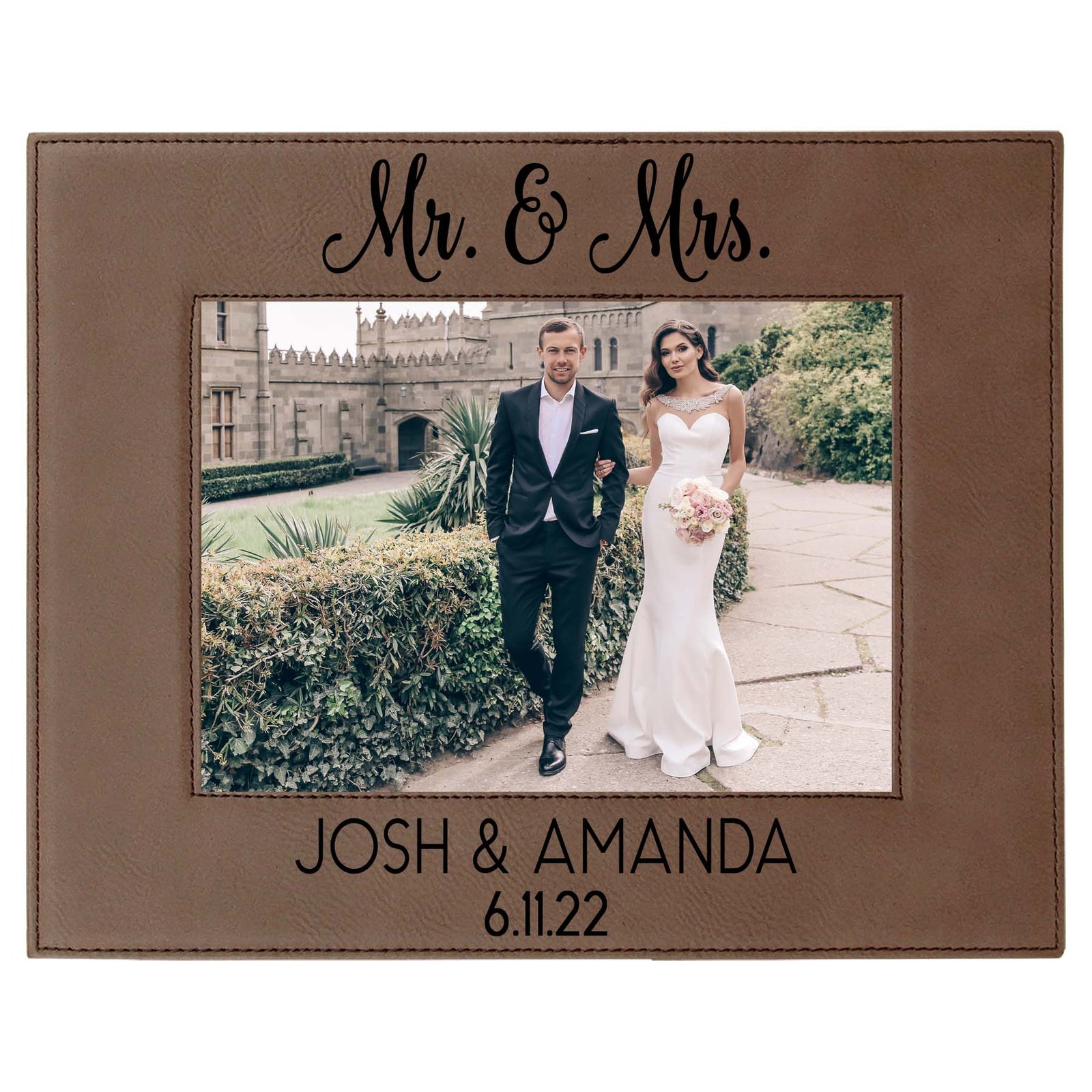 Mr & Mrs - Wedding Leatherette Picture Frame2