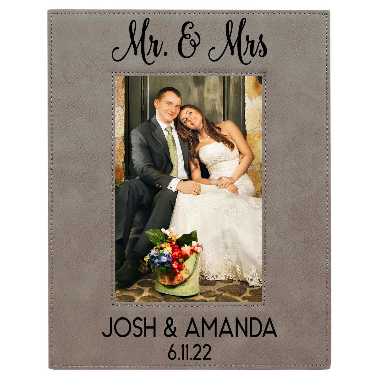 Mr & Mrs - Wedding Leatherette Picture Frame2