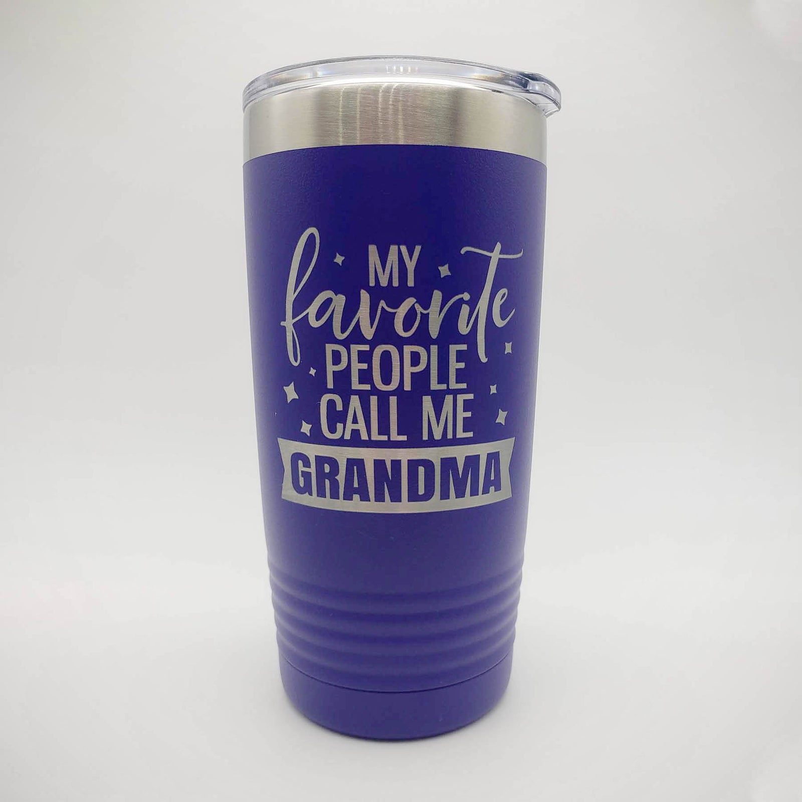 My Favorite People Call Me Grandma Engraved Tumbler 20oz Purple Sunny Box