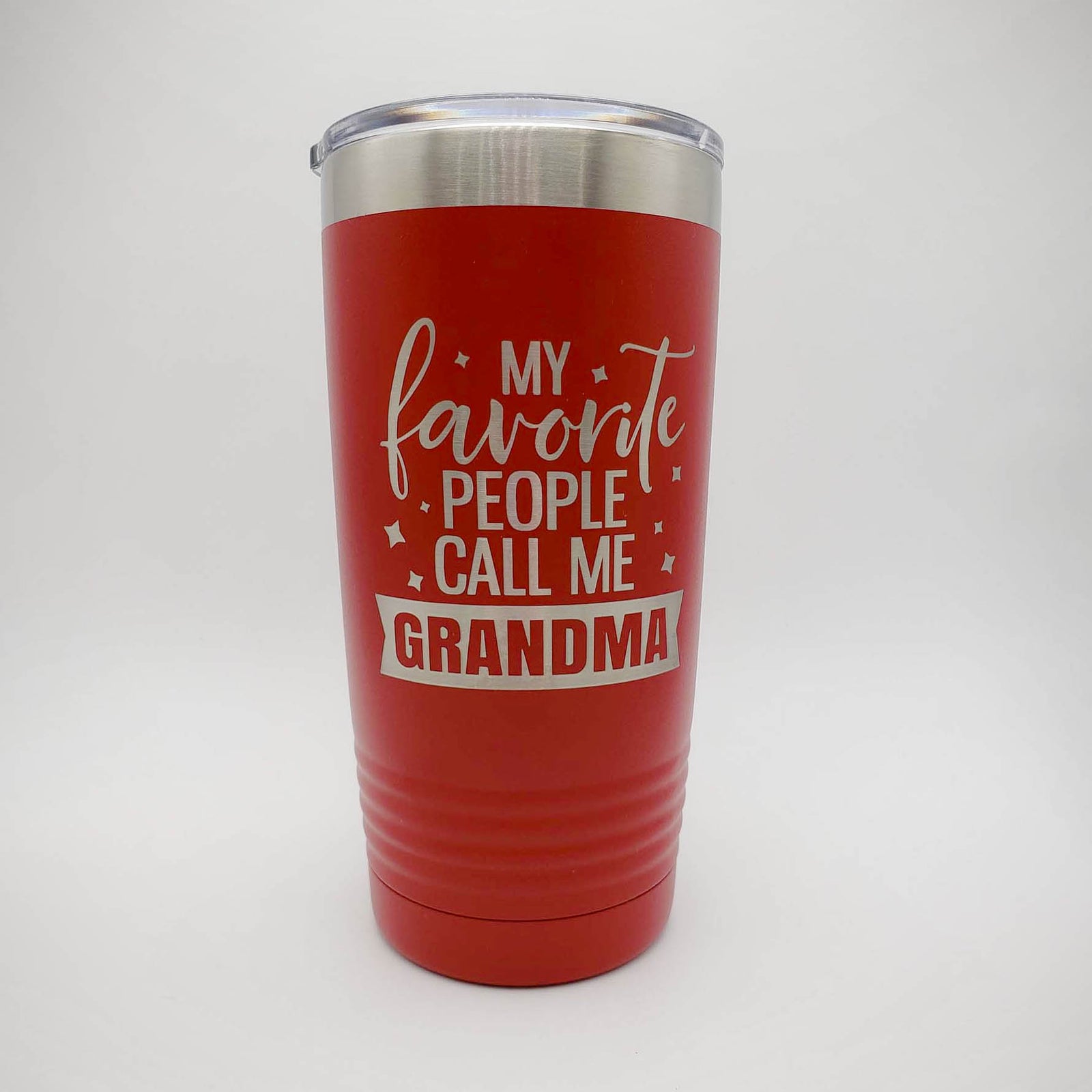 My Favorite People Call Me Grandma Engraved Tumbler 20oz Red Sunny Box