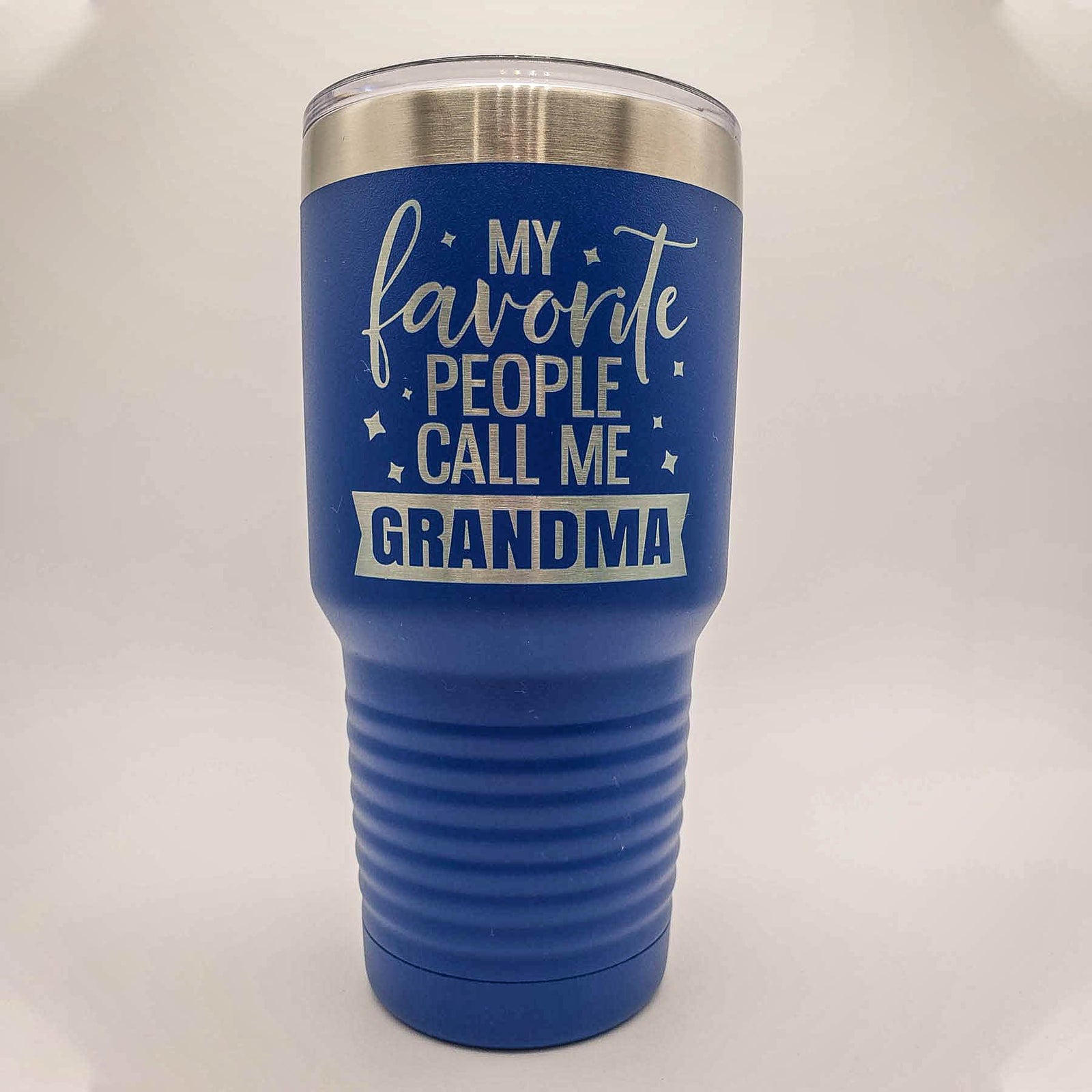 My Favorite People Call Me Grandma Engraved Tumbler 30oz Blue Sunny Box