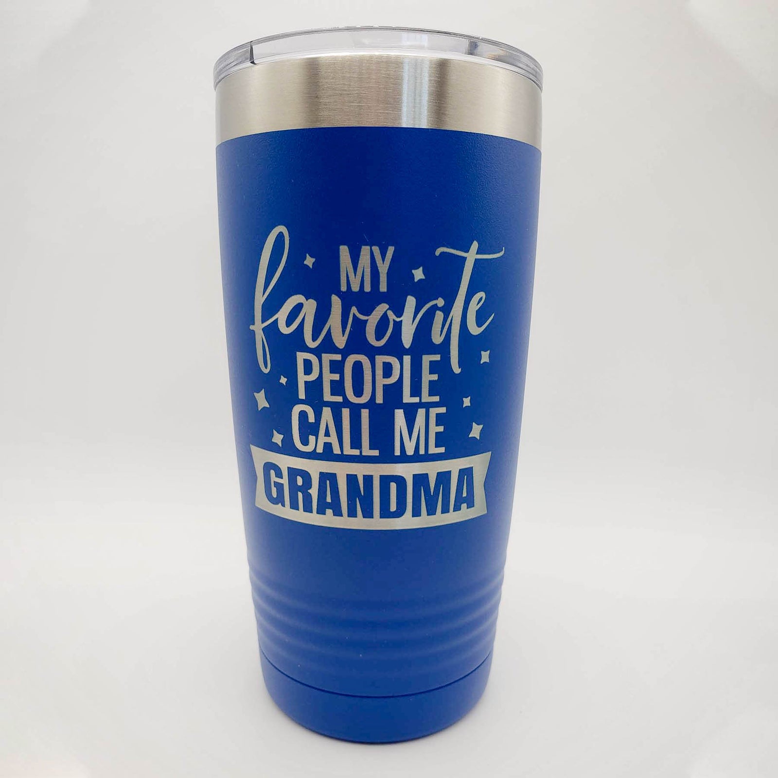 My Favorite People Call Me Grandma Engraved Tumbler 20oz Blue Sunny Box