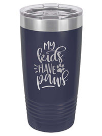 My Kids Have Paws - Engraved 20oz Navy Tumbler - Sunny Box