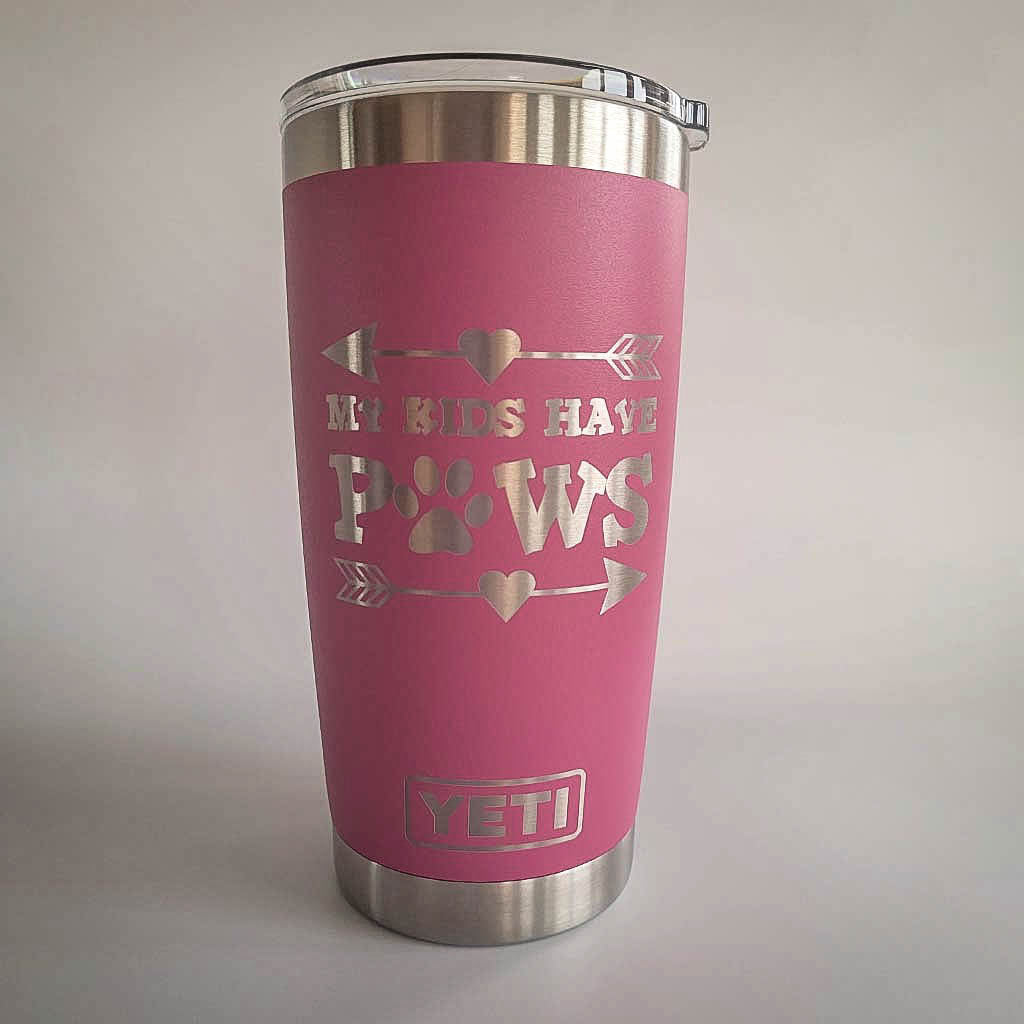 My Kids Have Paws Arrow - Engraved YETI Tumbler