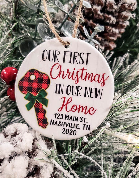 New Home Custom Ceramic Christmas Ornament - Sunny Box