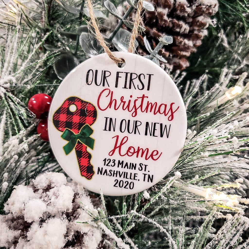 New Home Custom Ceramic Christmas Ornament - Sunny Box
