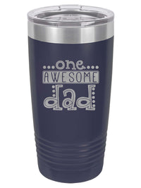One Awesome Dad Engraved 20oz Navy Tumbler Sunny Box