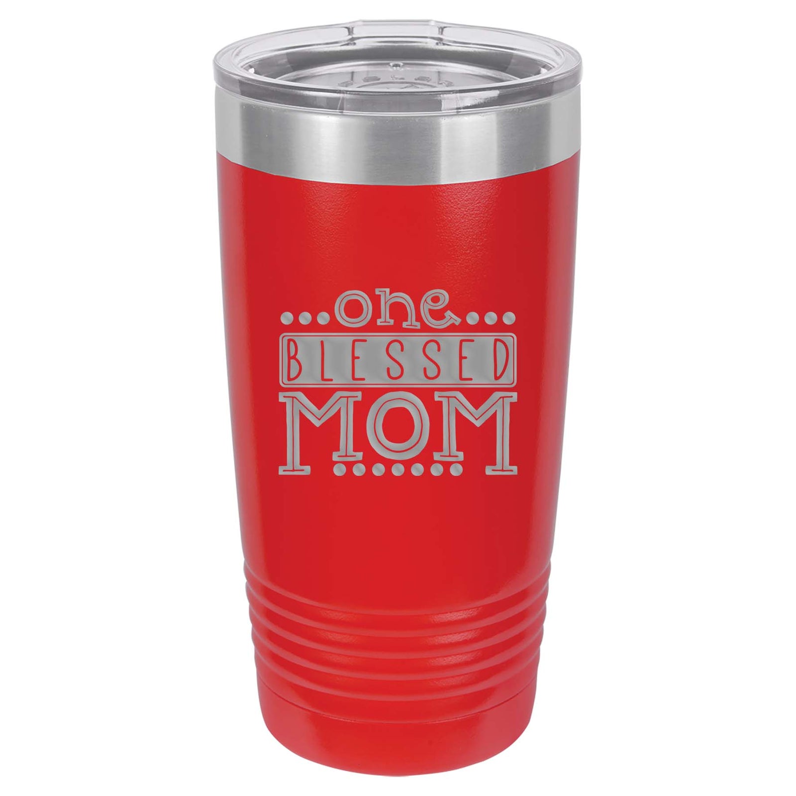 One Blessed Mom - Engraved Polar Camel Tumbler 20oz Red - Sunny Box