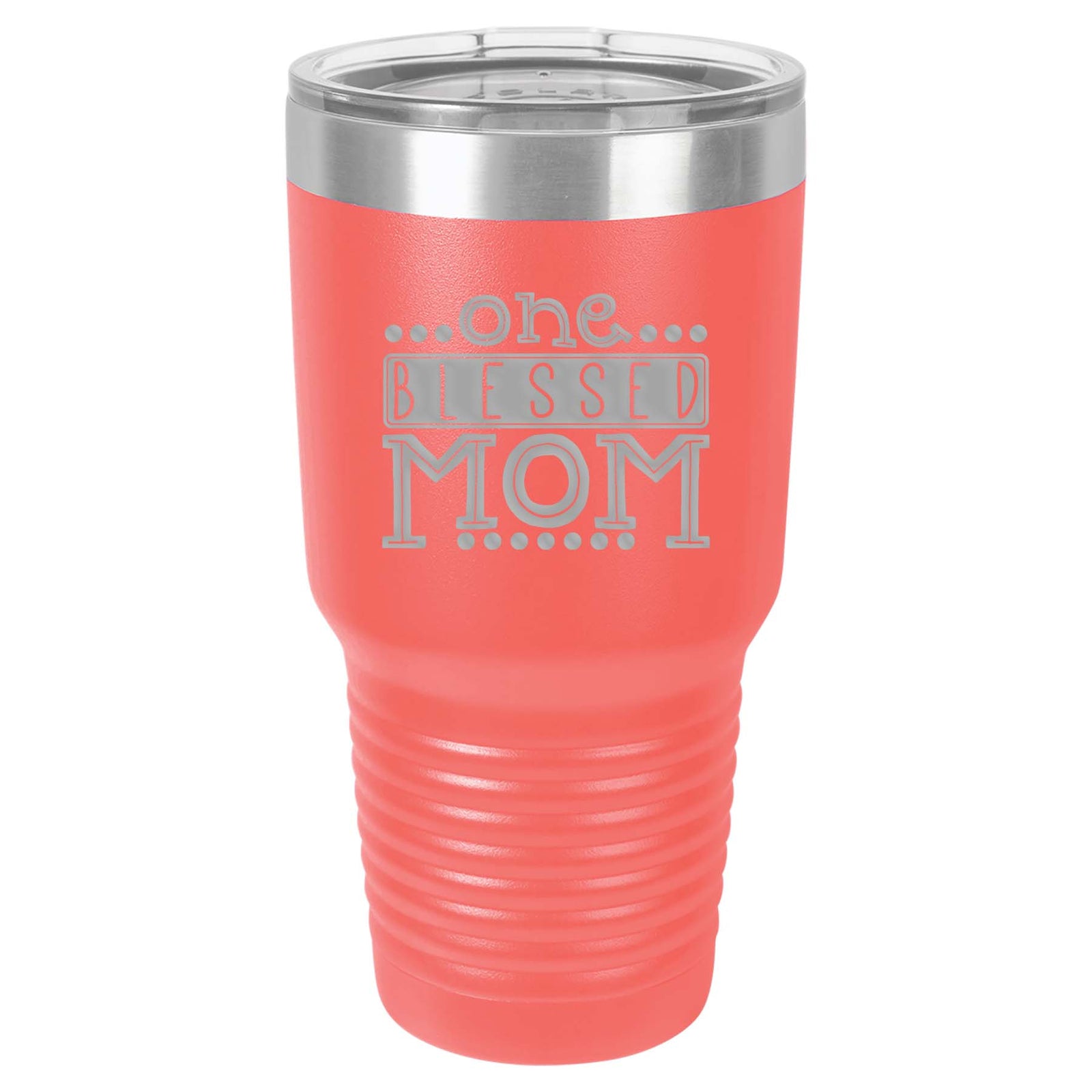 One Blessed Mom - Engraved Polar Camel Tumbler 30oz Coral - Sunny Box