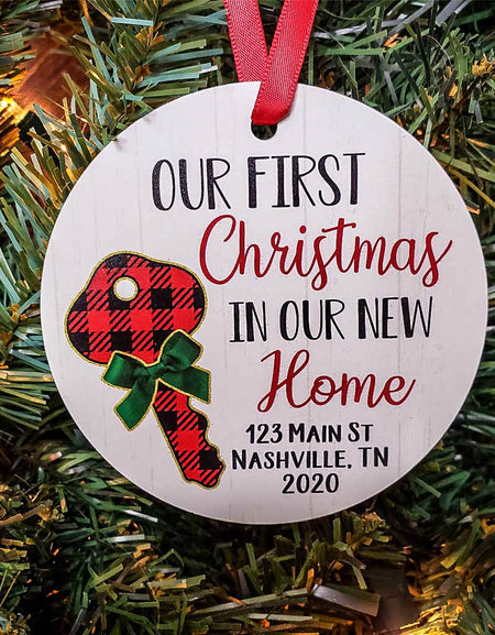 Our First Christmas In Our New Home - Personalized Ornament - Sunny Box