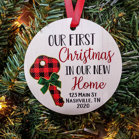 Our First Christmas In Our New Home - Personalized Ornament - Sunny Box