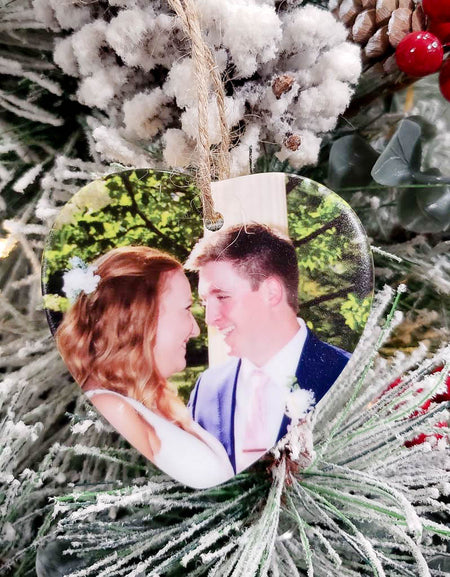 Heart-Shaped Ceramic Photo Ornament - Sunny Box