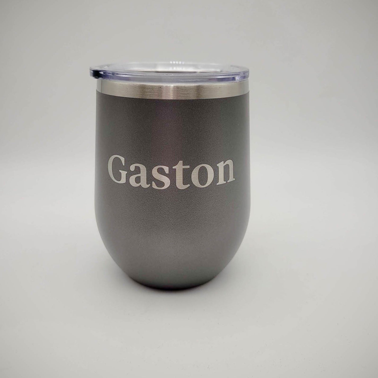 Personalized Engraved 12oz Gray Wine Tumbler by Sunny Box