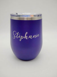 Personalized Engraved 12oz Purple Wine Tumbler by Sunny Box