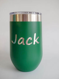 Personalized Engraved 16oz Green Wine Tumbler by Sunny Box