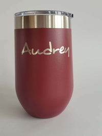 Personalized Engraved 16oz Maroon Wine Tumbler by Sunny Box