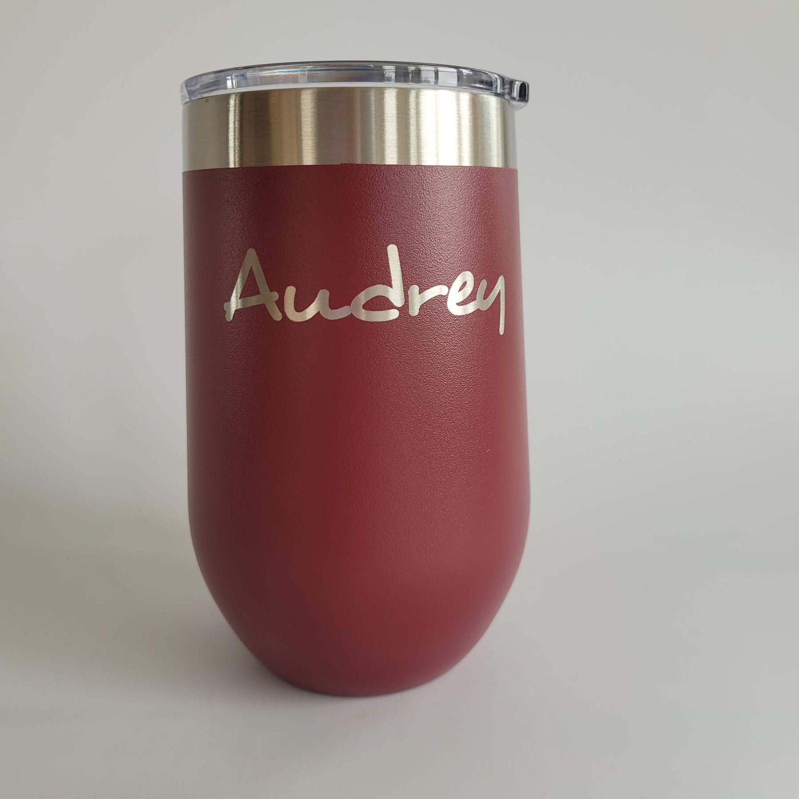 Personalized Engraved 16oz Maroon Wine Tumbler by Sunny Box