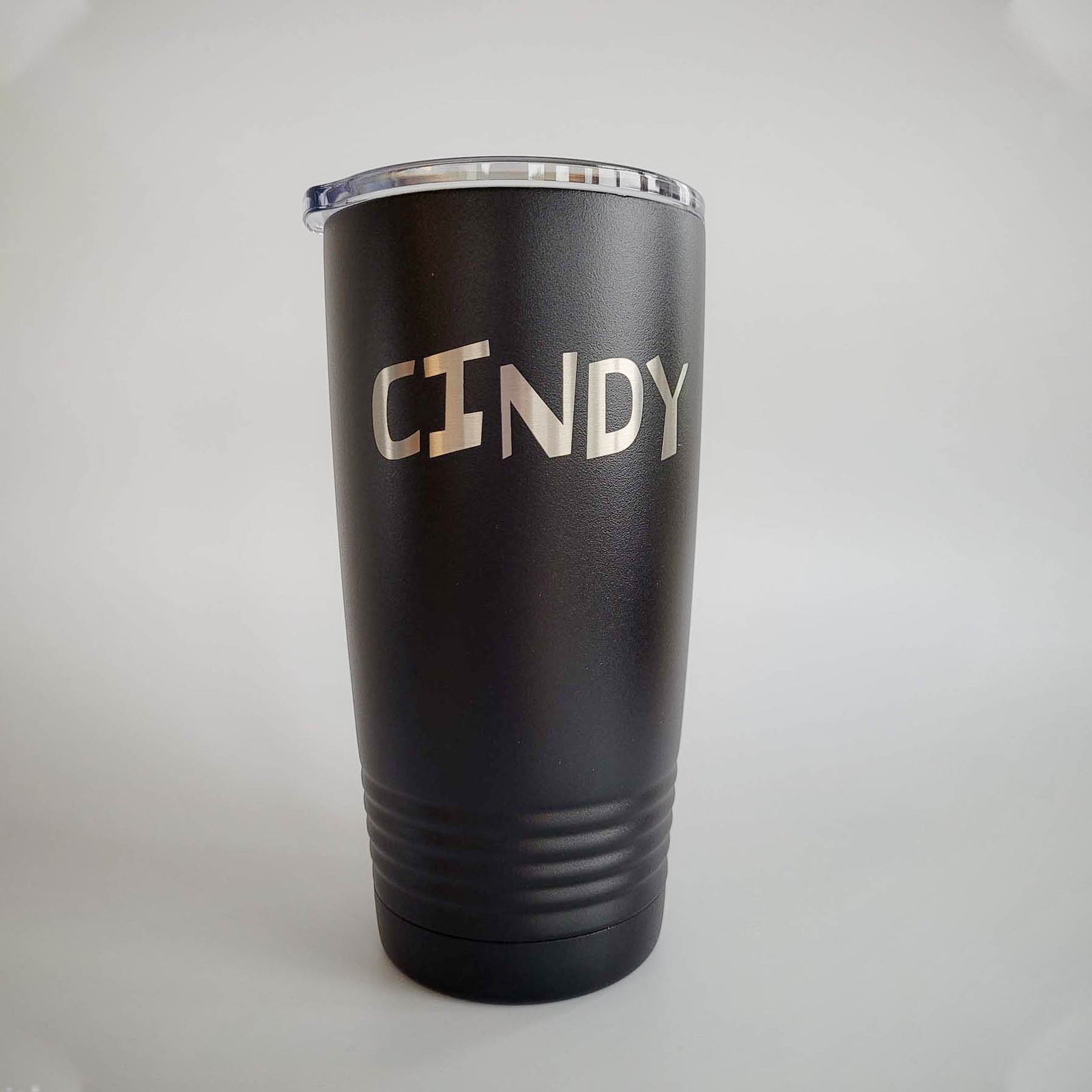 Personalized Engraved 20oz Black Tumbler by Sunny Box