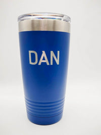 Personalized Engraved 20oz Blue Tumbler by Sunny Box