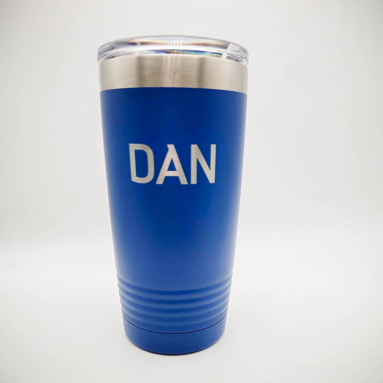 Personalized Engraved 20oz Blue Tumbler by Sunny Box